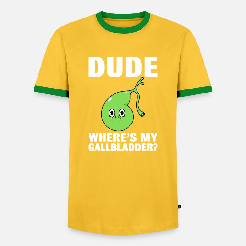 Funny Gallbladder Removal Cholecystectomy - Men's Ringer Shirt - yellow/green
