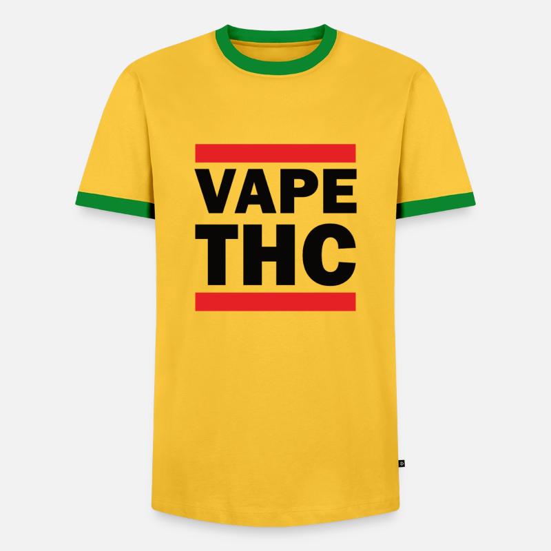 Vape THC - Männer Kontrast-T-Shirt - Gelb/Grün
