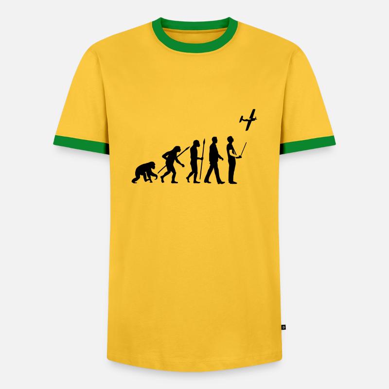 evolution_modellflieger_b_1c - Männer Kontrast-T-Shirt - Gelb/Grün