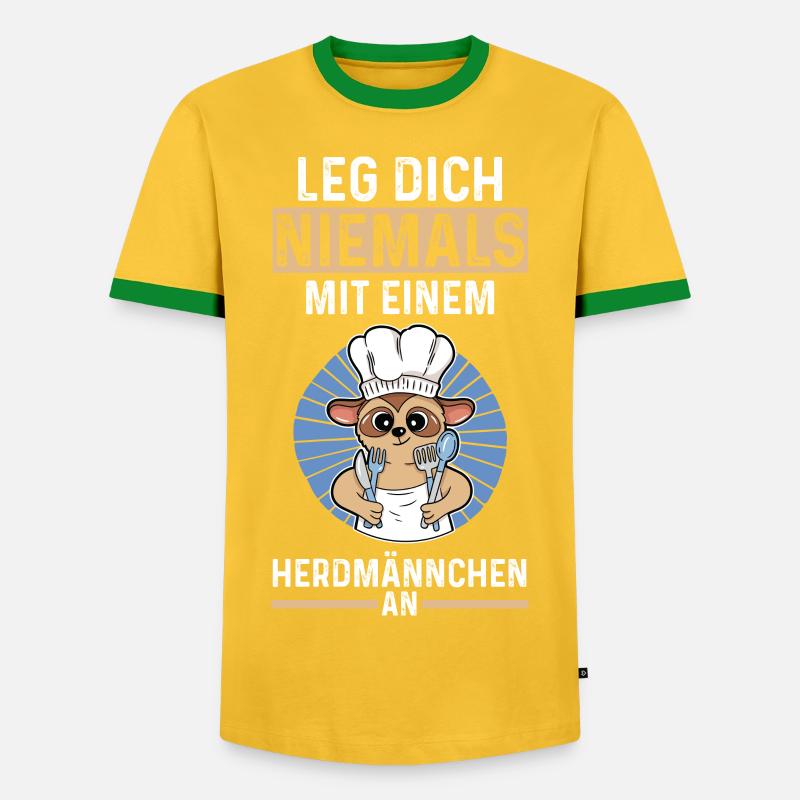 Erdmännchen Herdmännchen - Männer Kontrast-T-Shirt - Gelb/Grün