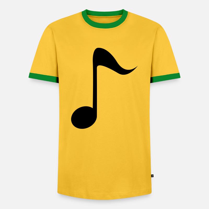 Note - Männer Kontrast-T-Shirt - Gelb/Grün 