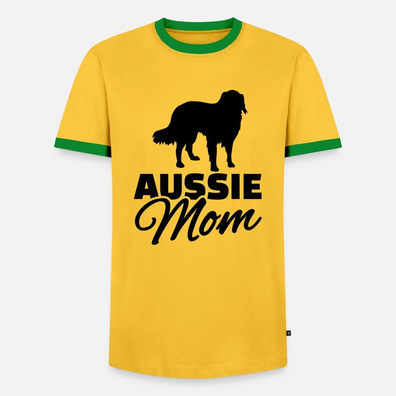 Aussie - Männer Kontrast-T-Shirt - Gelb/Grün 
