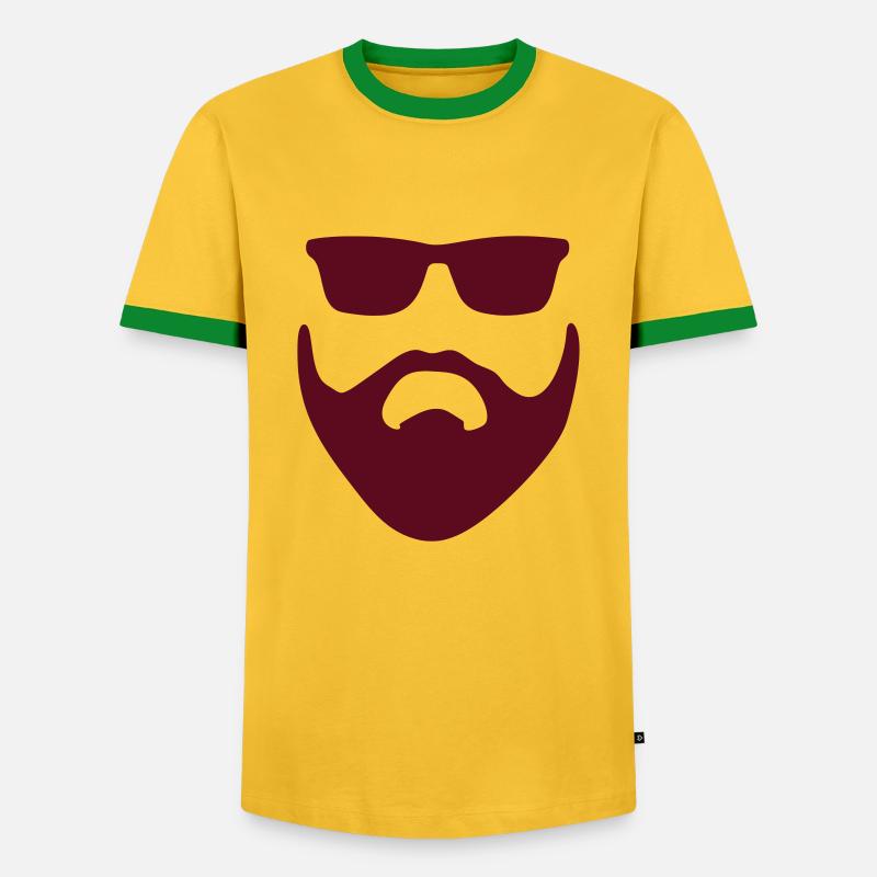 Beard Bart - Männer Kontrast-T-Shirt - Gelb/Grün