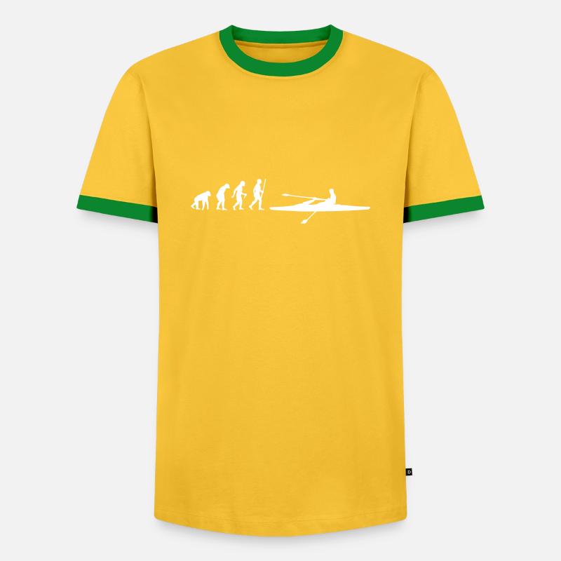 Rower Evolution - Men's Ringer Shirt - yellow/green 