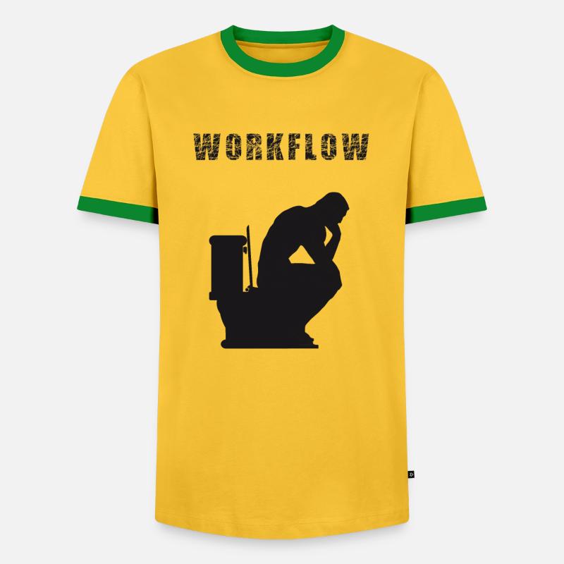 Work Flow - Männer Kontrast-T-Shirt - Gelb/Grün 