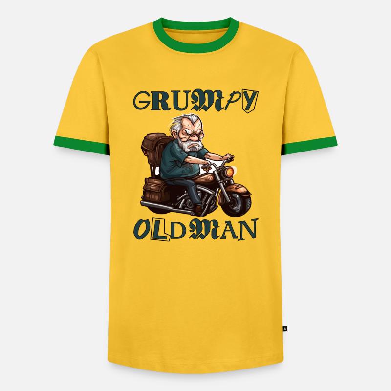 GRUMPY OLD MAN - Men's Ringer Shirt - yellow/green
