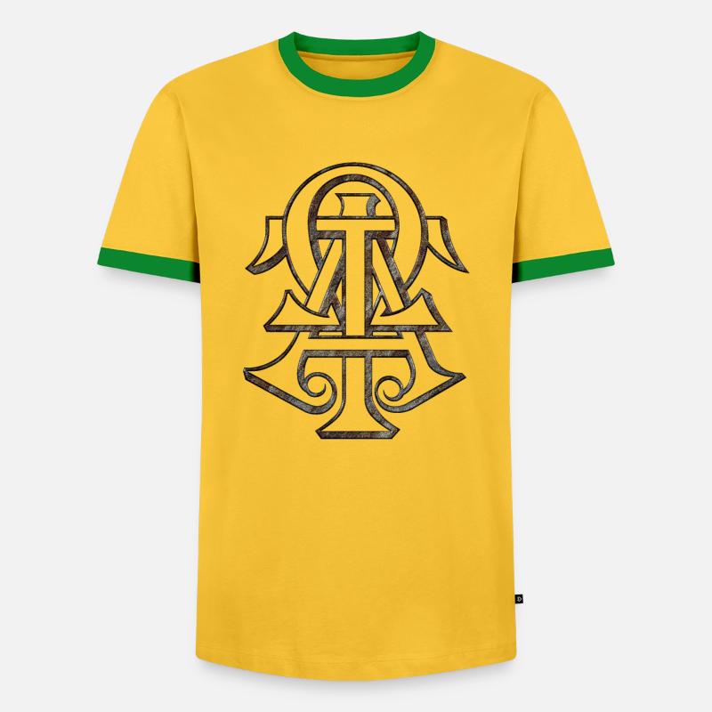 Io sono Alfa e Omega Gesù Cristo Speranza Religioso - Maglietta Contrast da uomo - giallo/verde 