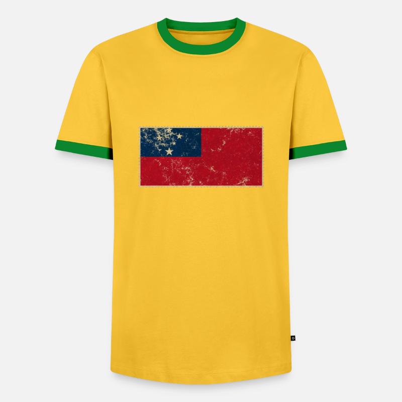 Samoa - Men's Ringer Shirt - yellow/green 