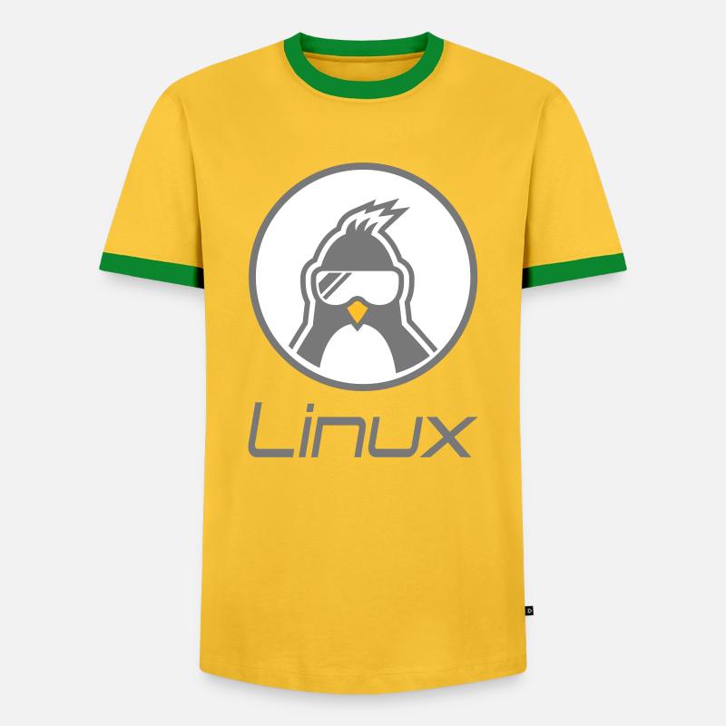 linux - Männer Kontrast-T-Shirt - Gelb/Grün 