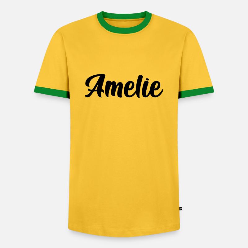 Amelie - Maglietta Contrast da uomo - giallo/verde