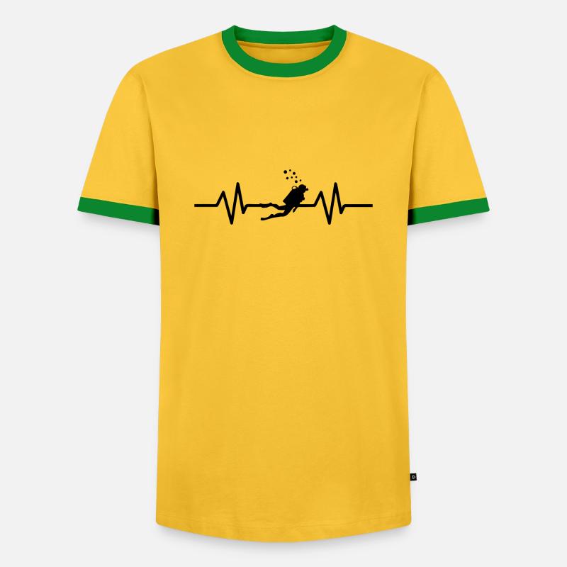 Diving Dive Dive - Men's Ringer Shirt - yellow/green