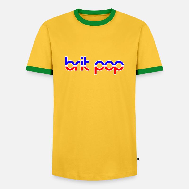 BRIT POP - Men's Ringer Shirt - yellow/green 