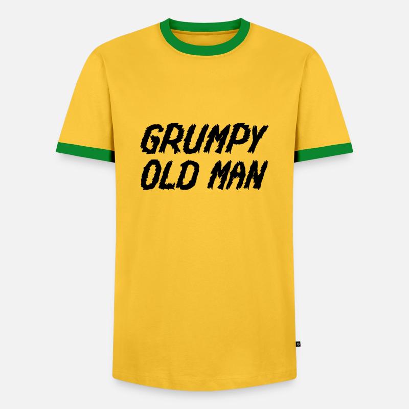 GRUMPY OLD MAN - Men's Ringer Shirt - yellow/green