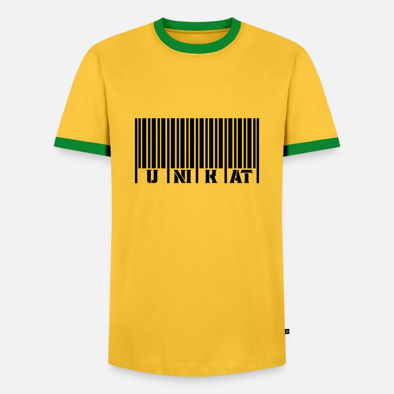 barcode unikat - Männer Kontrast-T-Shirt - Gelb/Grün 