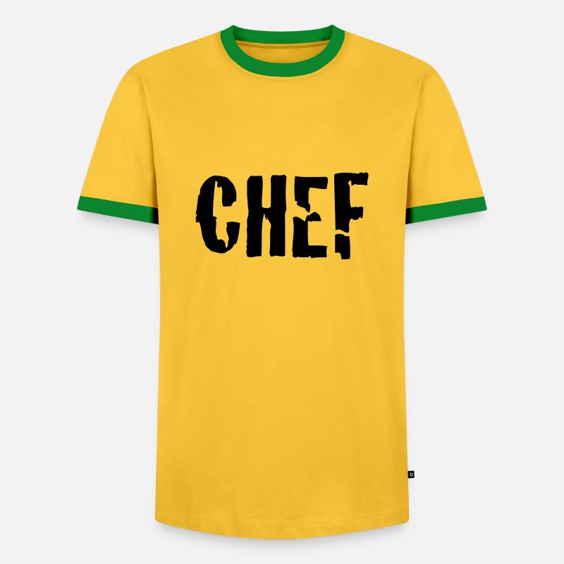 chef - Männer Kontrast-T-Shirt - Gelb/Grün 