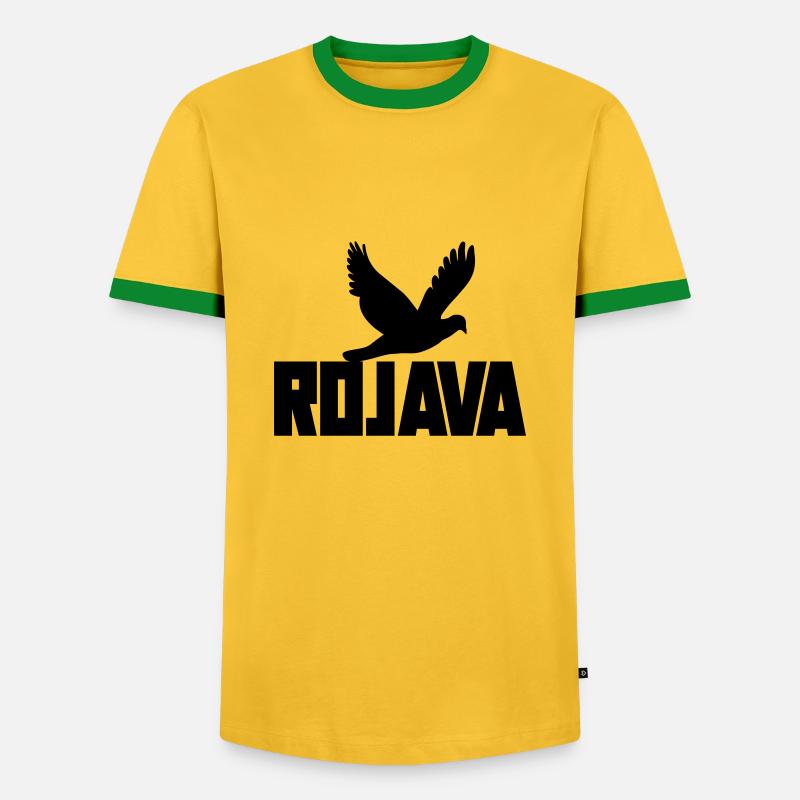 Kurdistan du Rojava - T-shirt contrasté Homme - jaune/vert