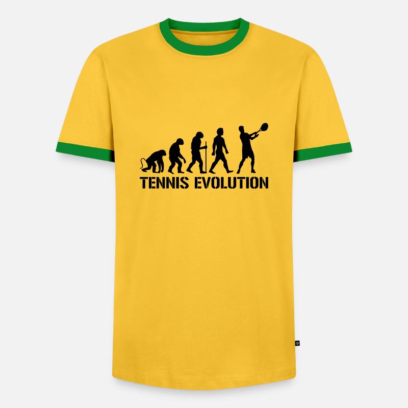 Evolution Tennis - Men's Ringer Shirt - yellow/green