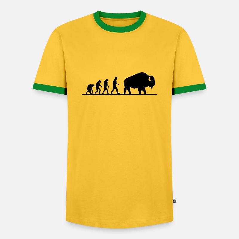 buffalo evolution - Men's Ringer Shirt - yellow/green 