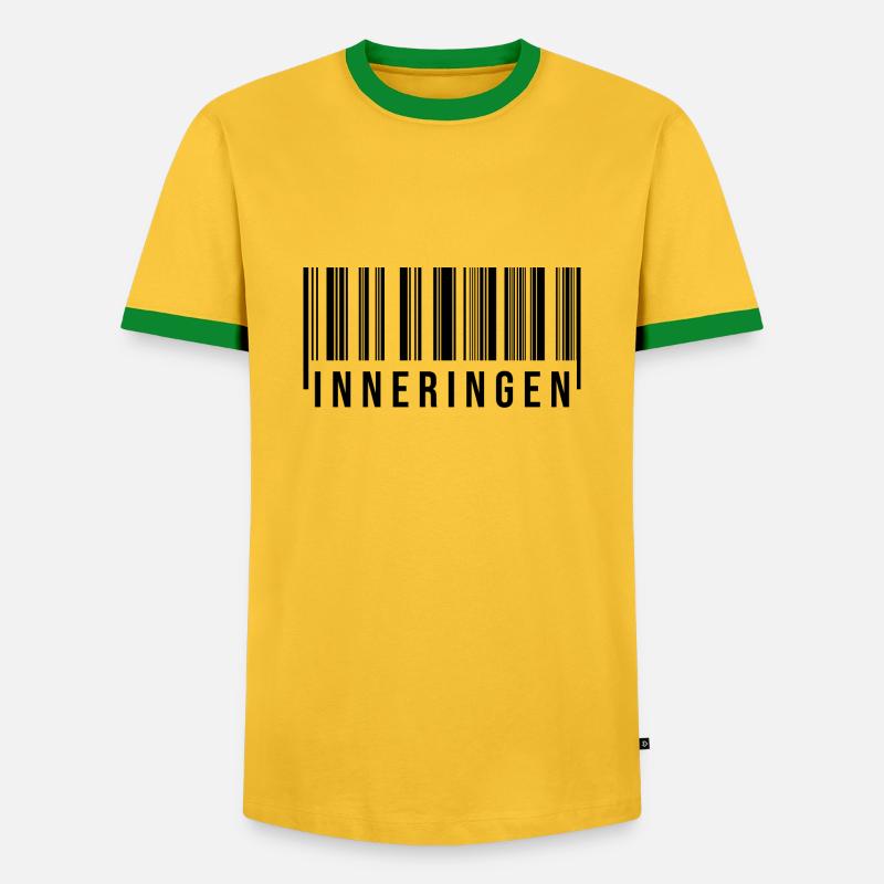 Schwaben Strichcode Inneringen - Männer Kontrast-T-Shirt - Gelb/Grün 