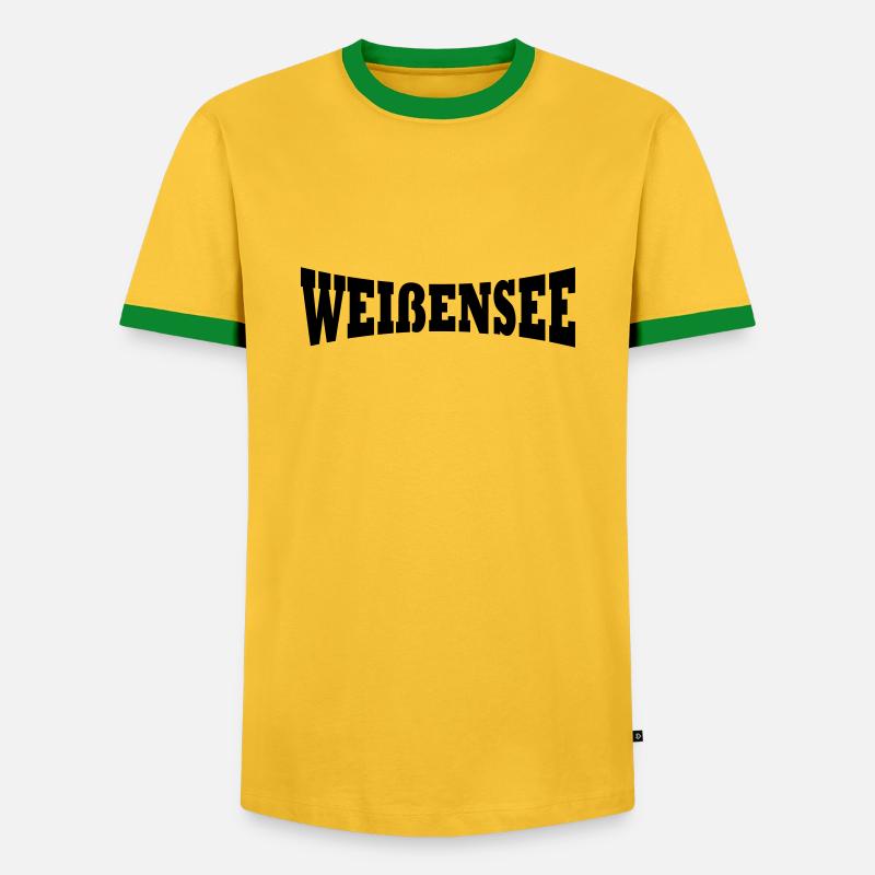 Weissensee lettering - Men's Ringer Shirt - yellow/green
