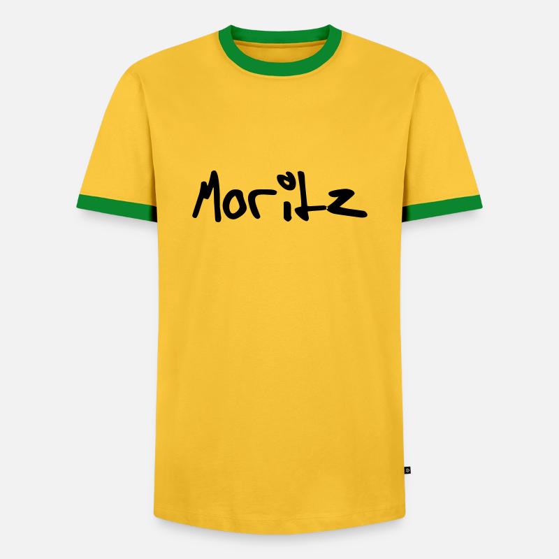 moritz - Männer Kontrast-T-Shirt - Gelb/Grün 