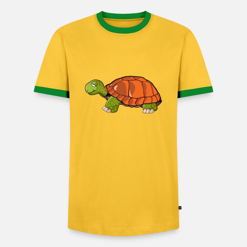 turtle drawing - Men's Ringer Shirt - yellow/green