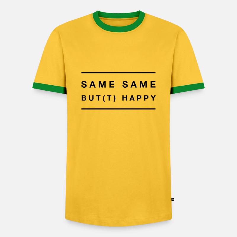 same same but happy - Men's Ringer Shirt - yellow/green 