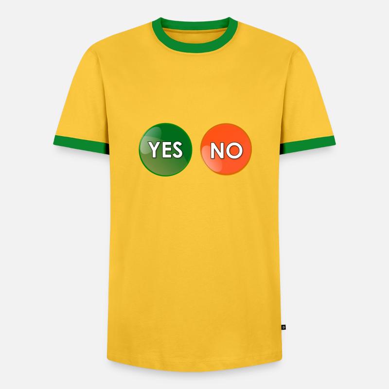 Ja oder nein? - Männer Kontrast-T-Shirt - Gelb/Grün