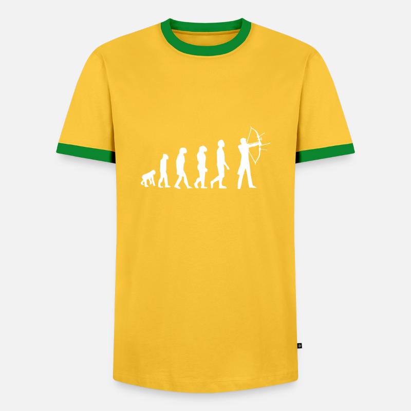 Archery evolution - Men's Ringer Shirt - yellow/green 