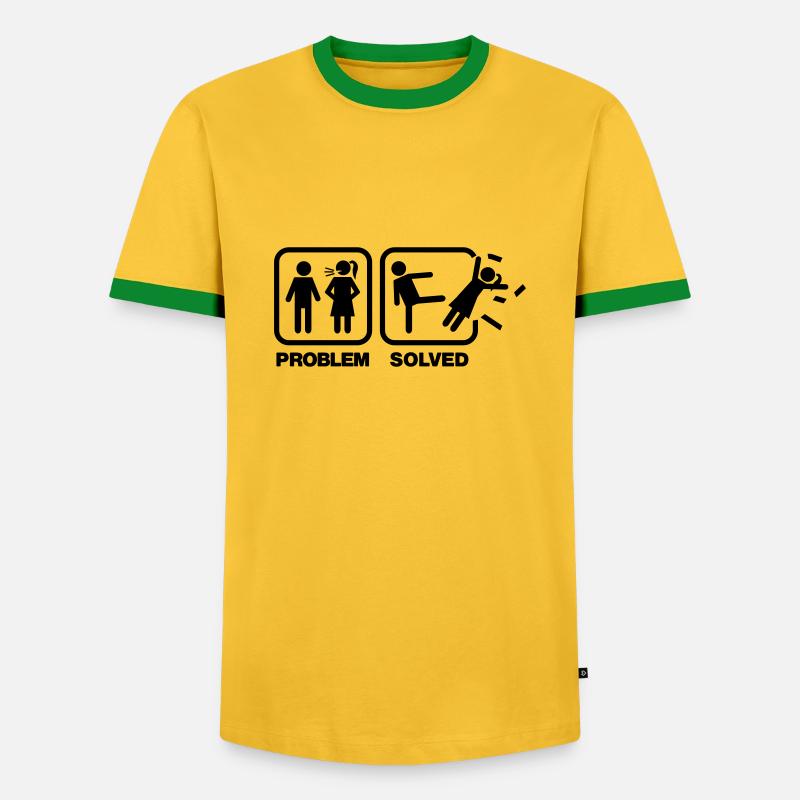 problem solved - T-shirt contrasté Homme - jaune/vert 