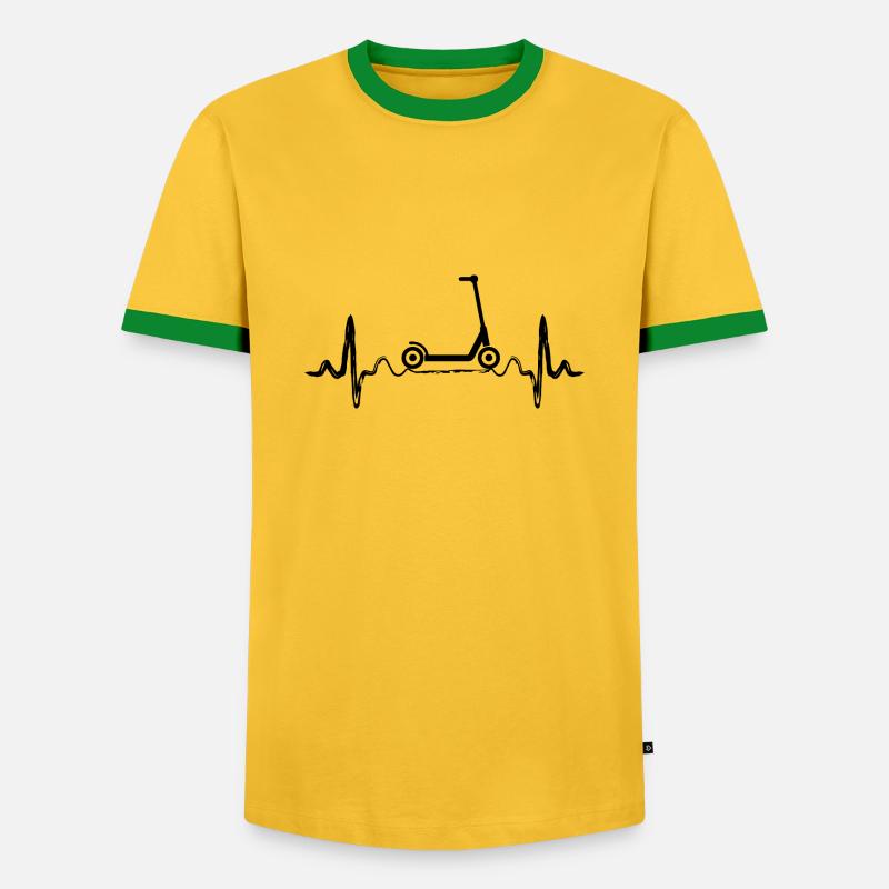 E-Scooter E-Roller Scooter - Men's Ringer Shirt - yellow/green 