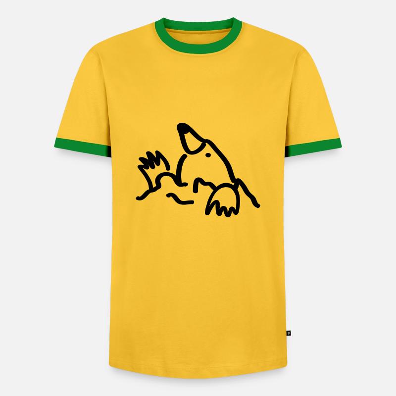 Maulwurf //Mole - Männer Kontrast-T-Shirt - Gelb/Grün 