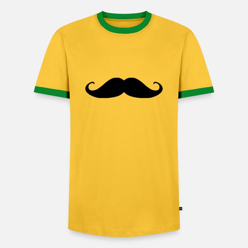 Handlebar mustache - Men's Ringer Shirt - yellow/green