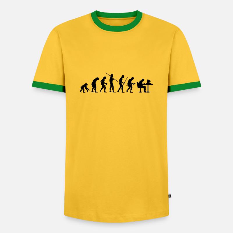 Evolution - T-shirt contrasté Homme - jaune/vert 