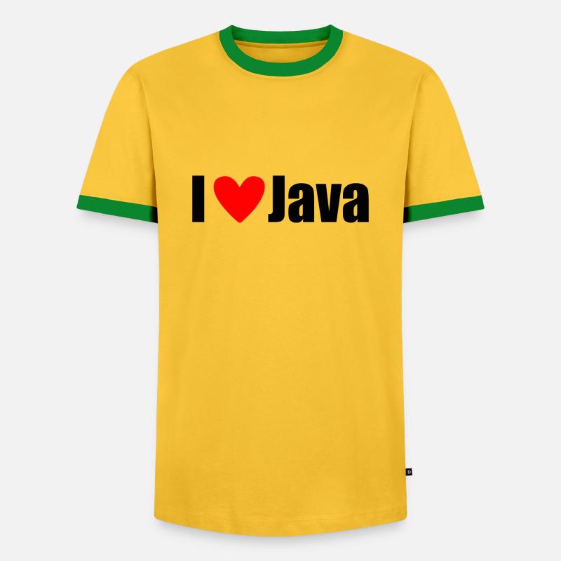 J'AIME Java - T-shirt contrasté Homme - jaune/vert