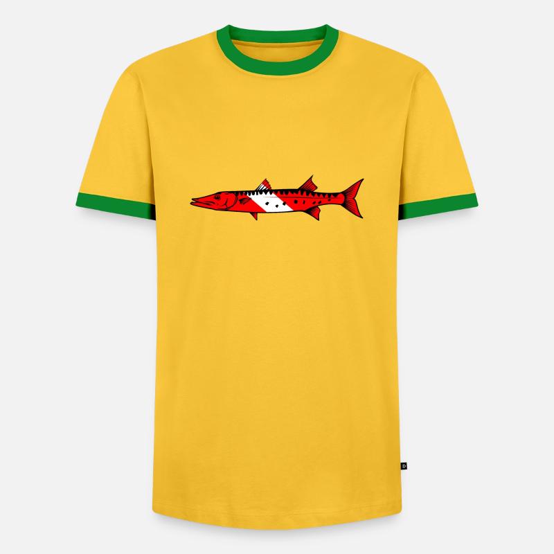 Barracuda by Scuba.Style - Men's Ringer Shirt - yellow/green 