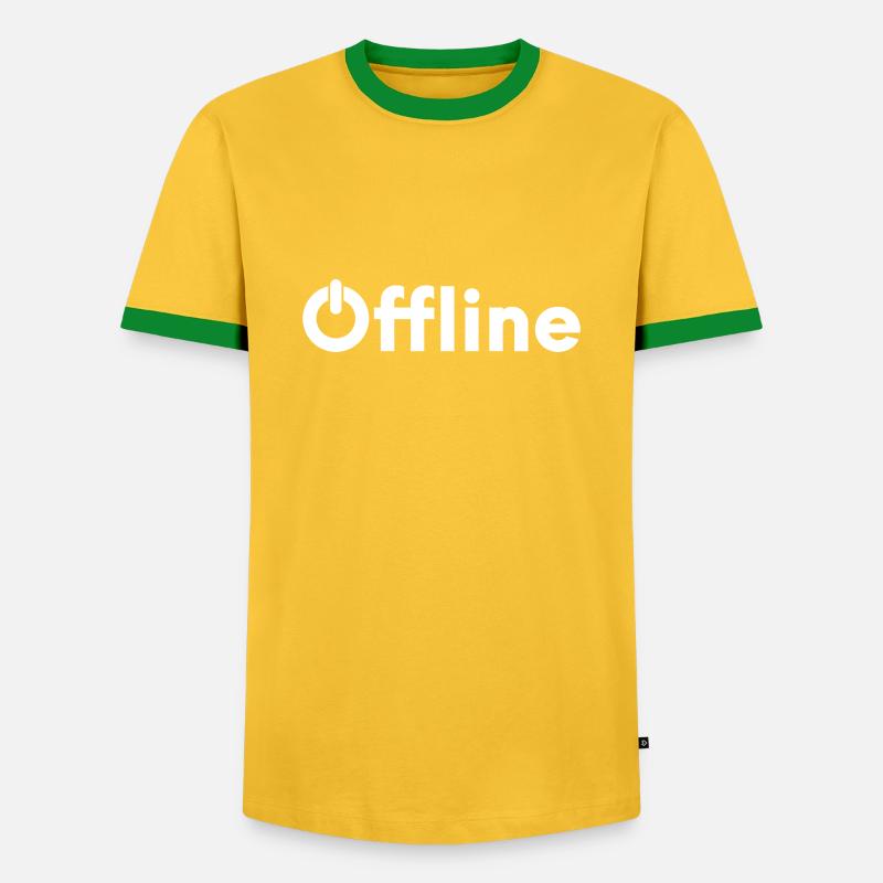 Offline - Men's Ringer Shirt - yellow/green 