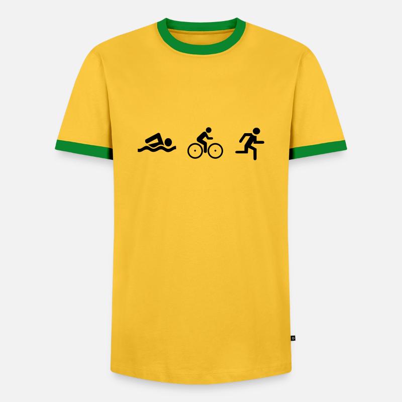 triathlon - Men's Ringer Shirt - yellow/green 