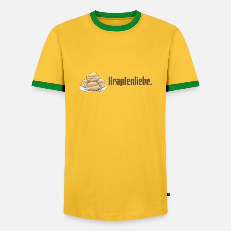 Doughnuts // Illustration - Men's Ringer Shirt - yellow/green 