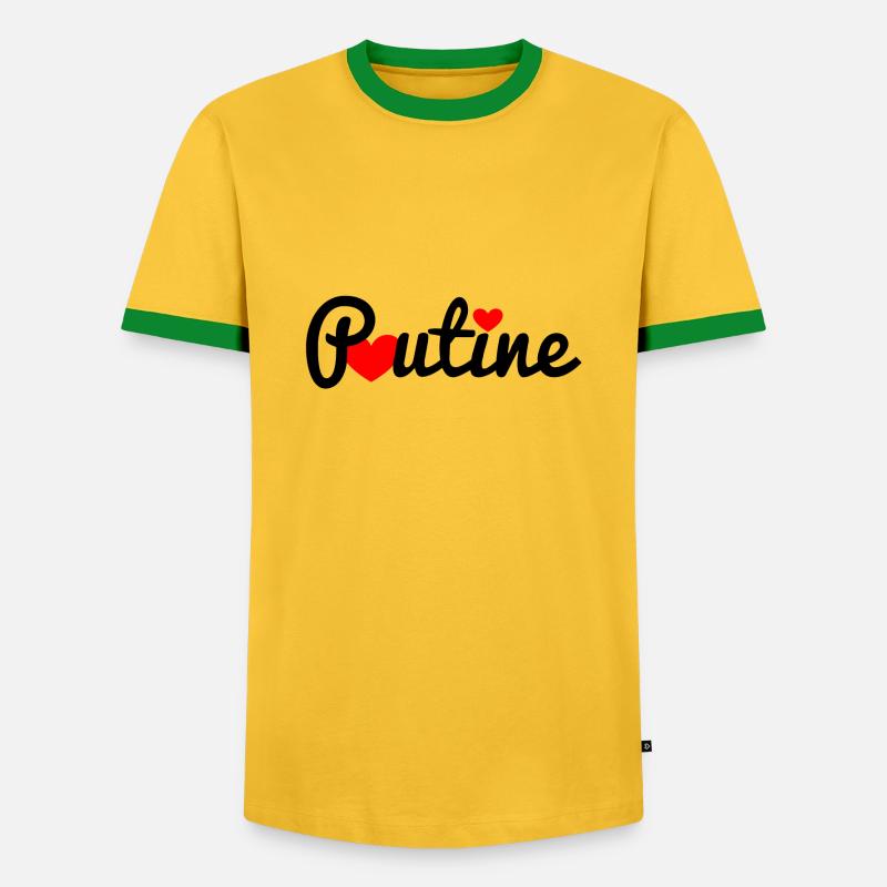 Poutine - Men's Ringer Shirt - yellow/green