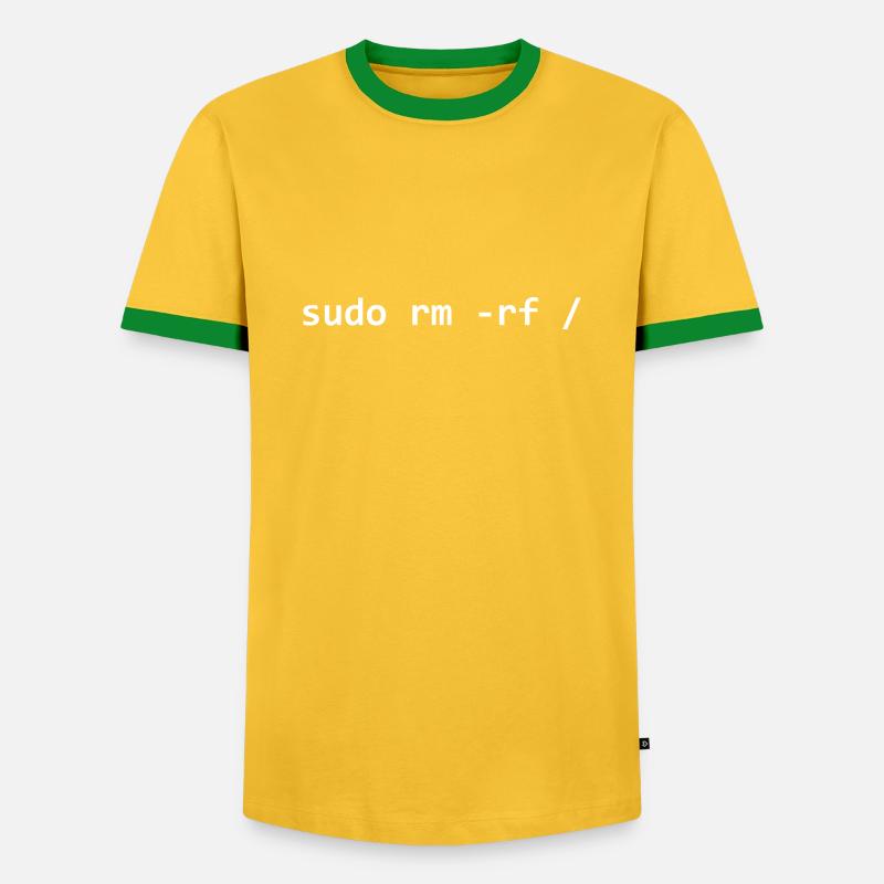 Sudo rm rf - Men's Ringer Shirt - yellow/green 