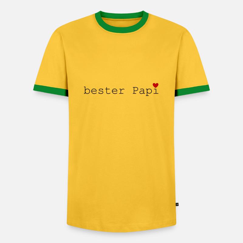 Bester Papi - Männer Kontrast-T-Shirt - Gelb/Grün