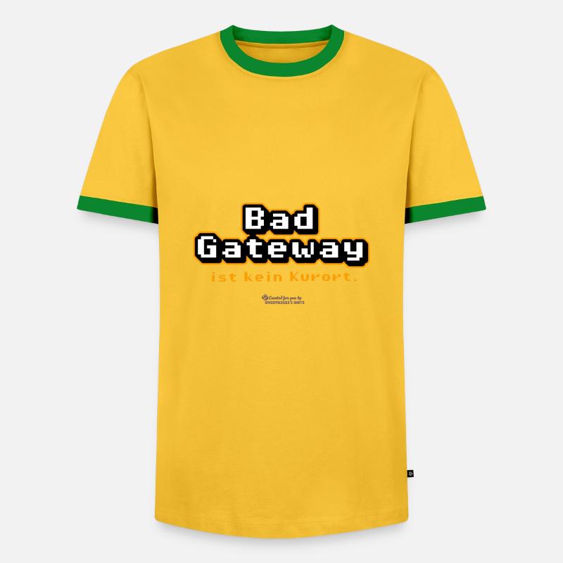 Admin Spruch Bad Gateway - Männer Kontrast-T-Shirt - Gelb/Grün 