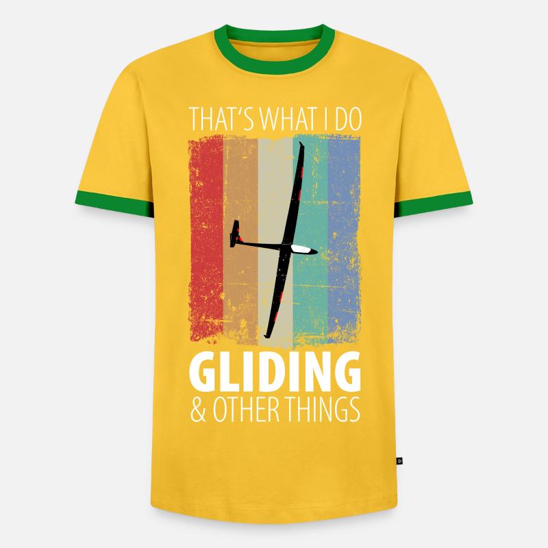 Glider Gliding Gliding Glider - Men's Ringer Shirt - yellow/green