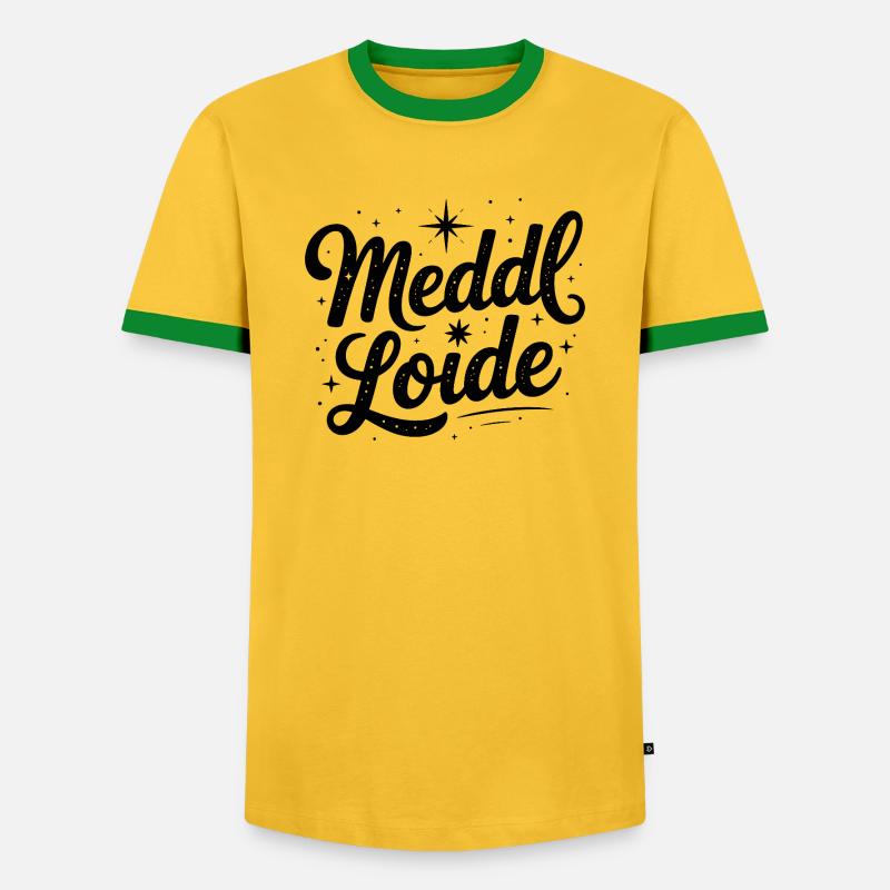 Meddl Loide - Deutsche Memes - Männer Kontrast-T-Shirt - Gelb/Grün
