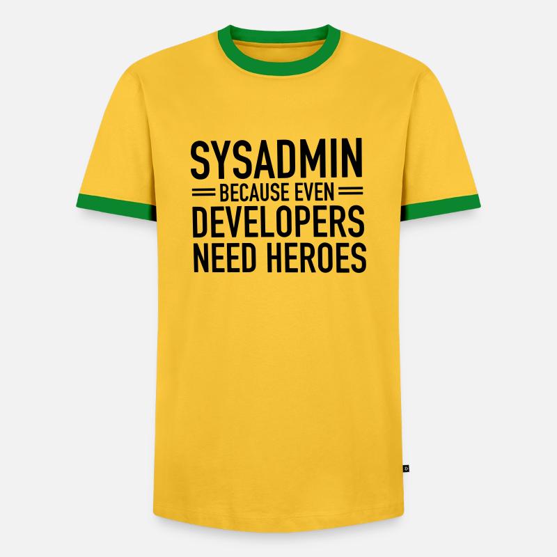 Geek | Sysadmin Held - Männer Kontrast-T-Shirt - Gelb/Grün 