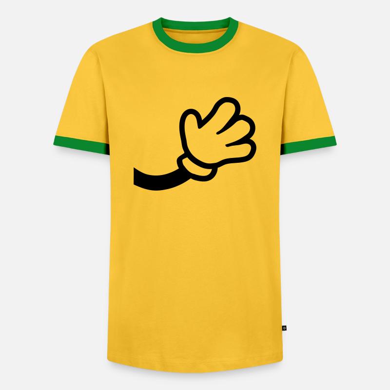 Comic Hand Winkend - Männer Kontrast-T-Shirt - Gelb/Grün 