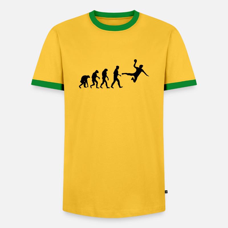 handball evolution - Männer Kontrast-T-Shirt - Gelb/Grün 