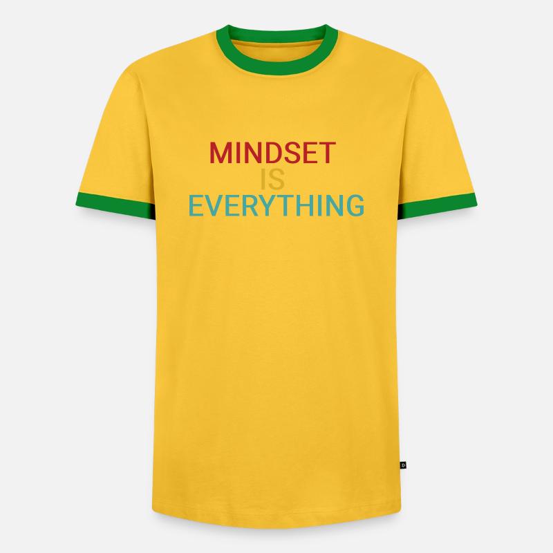 Mindset is everything - Men's Ringer Shirt - yellow/green