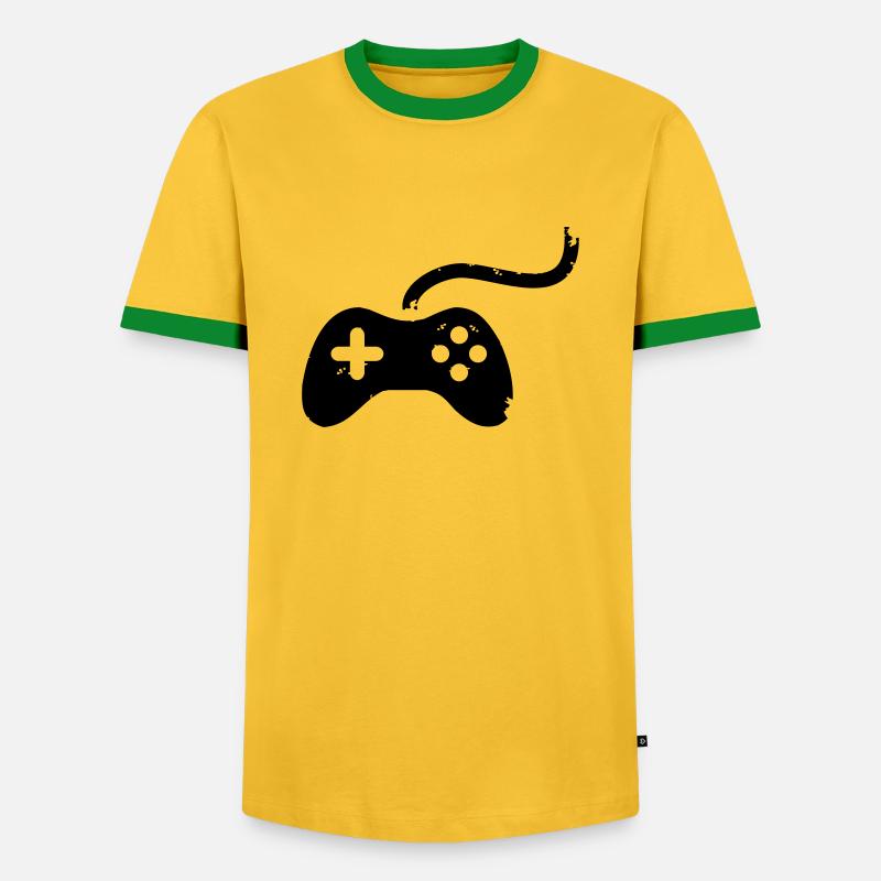Controller - Männer Kontrast-T-Shirt - Gelb/Grün 